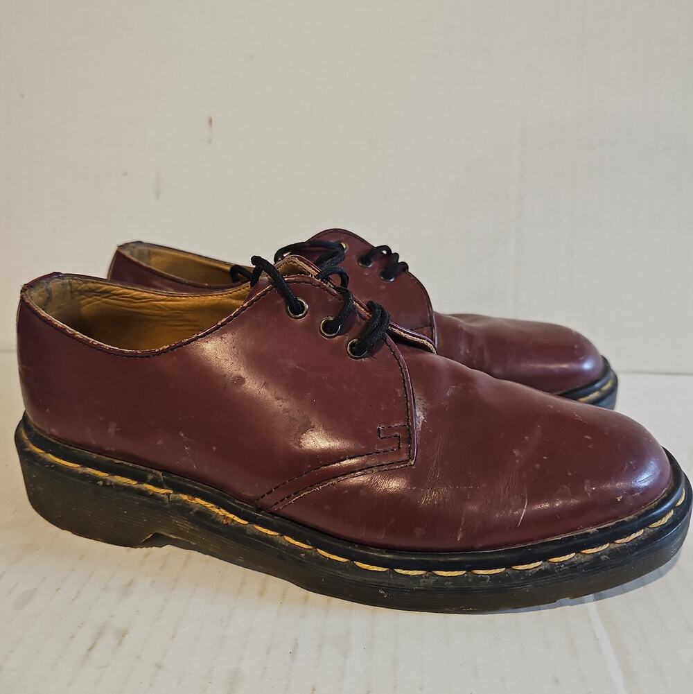 Doc Martens Vintage Made In England 1461 Oxford Smooth Oxblood Leather UK 6 US 8